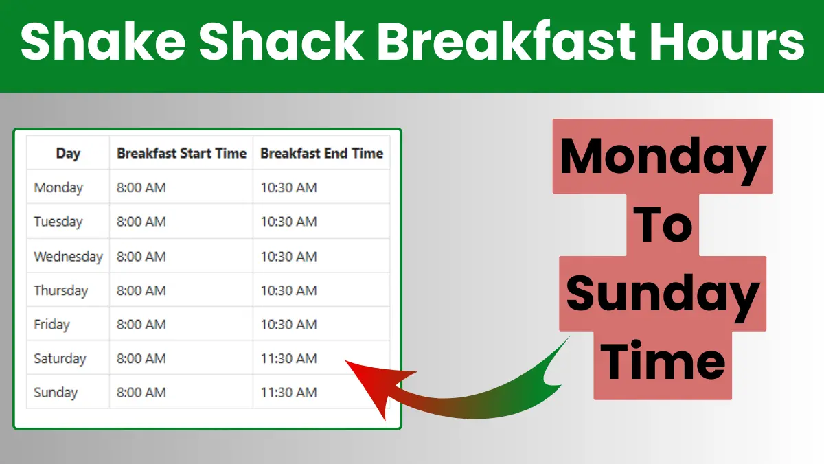 Shake Shack Breakfast Hours