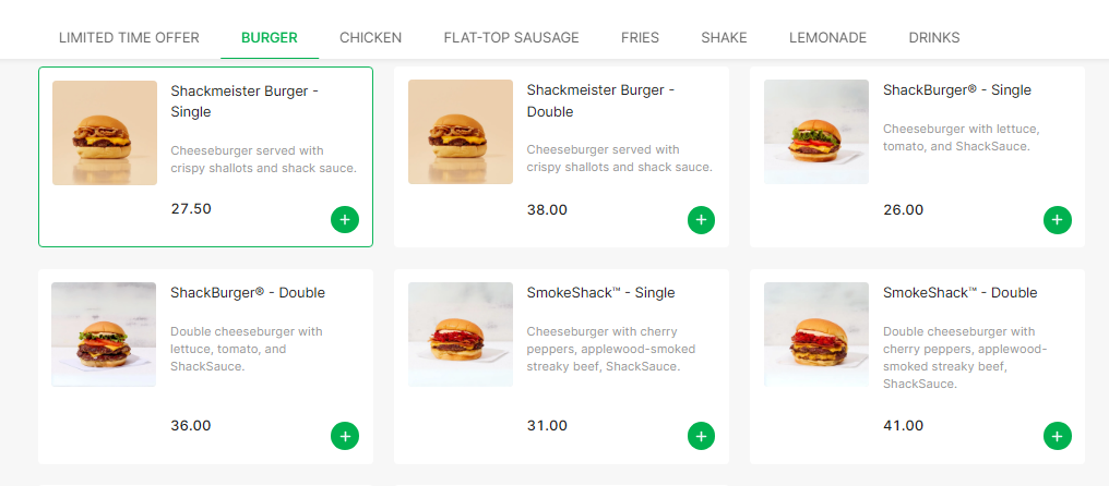 Shake Shack Malaysia Menu